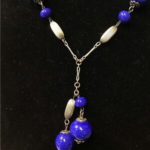 Vintage Blue Glass Necklace